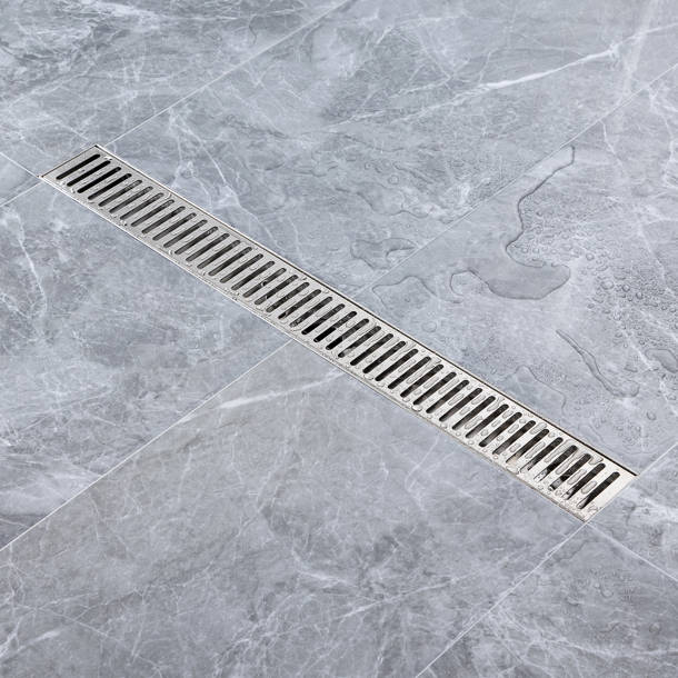 Dyconn Faucet BOANN 304 Stainless Steel Rectangular Linear Shower Floor   24'' W Linear Grid Shower Drain 